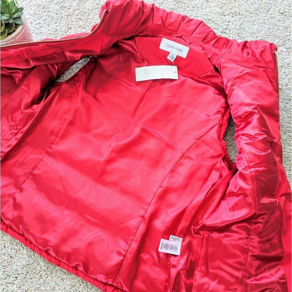 NWT Red Calvin Klein Puffer Vest Small - Picture 7 of 12